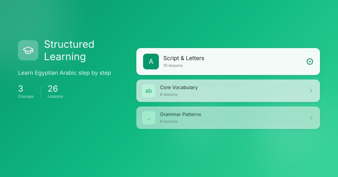 Learn Egyptian Arabic - Structured Courses
